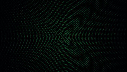 Fototapeta premium Circular green binary code pattern creating vortex illusion
