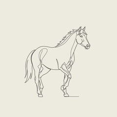 Obraz premium Elegant Line Art Illustration of a Horse.