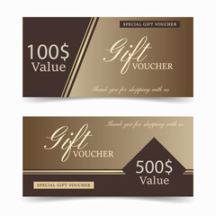 A gift voucher template. Design an invitation, certificate, gift coupon, ticket or voucher. Vector illustration.
