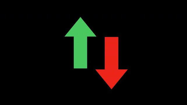 Up and Down Directional Arrows Animation Symbolizing Market Fluctuation or Data Exchange