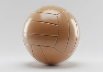 Beige sport ball on white background