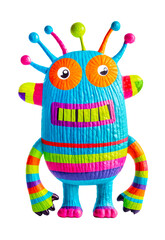 Funny multicolored monster, troll or goblin isolated on white background