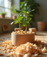 Diy Plant Stand in Progress with Wood Shavings Creative Workspace