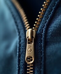 Macro View of Zipper Teeth with Exposed Fibers