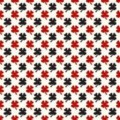 Seamless clover pattern symbolizing love and luck
