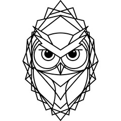 Owl logo inside a geometric frame