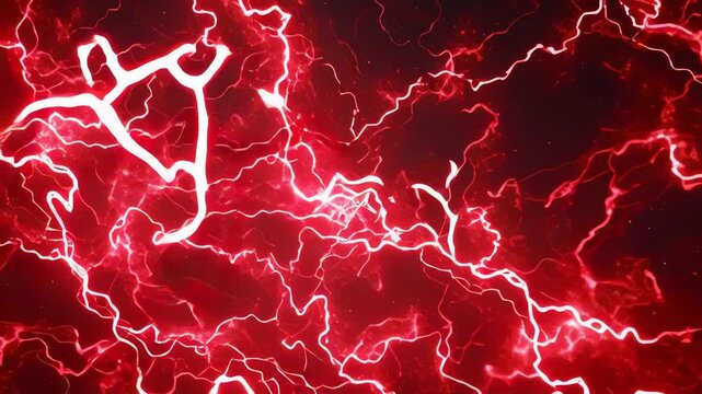 Red Energy Abstract Lightning Effect Power Surge Background