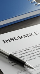 Insurance document with pen on desk, emphasizing financial security and protection