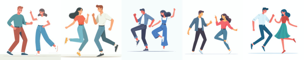 vector of a couple dancing happily together