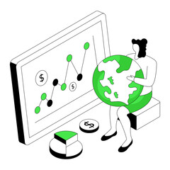 Premium download illustration of global financial analytics 