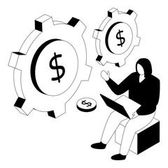 Trendy vector design of money management