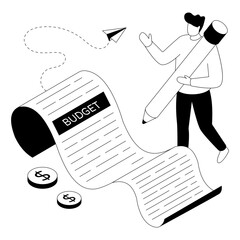 Creative design illustration of budget report 