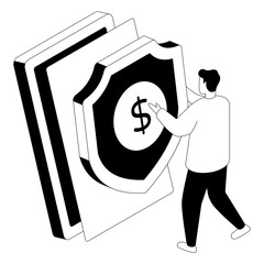 A premium download illustration of financial security 