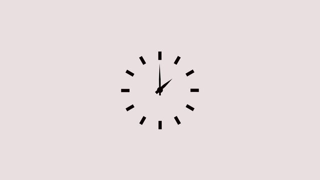Clock spinning, watch animation on transparent black and whitebackground with alpha channel. Clock icon flat style 24 hours day fast speed with moving timer clock rotation
