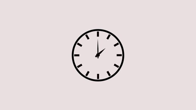 Clock spinning, watch animation on transparent black and whitebackground with alpha channel. Clock icon flat style 24 hours day fast speed with moving timer clock rotation