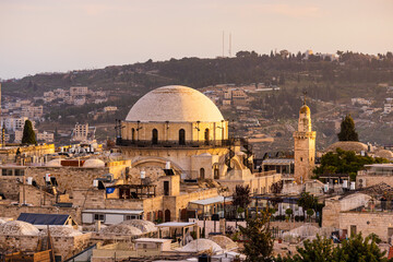 Fototapeta premium The Hurva Synagogue located in the Jewish Quarter of Jerusalem, Israel