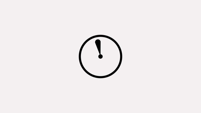 Minimalist Animated Clock Icon with Rotating Hands on a Gradient Background: Concept for Time Management, Deadline, Urgency, Countdown, History, and Passing of Time in a Modern Flat Vector Style.