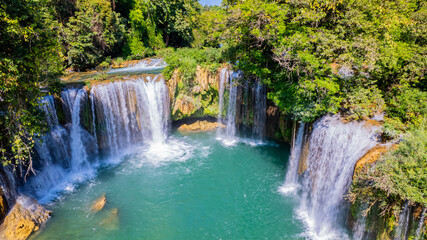 Fototapeta premium Glue Thor waterfall in Karen State, Myaing Gyi Ngu Township, Myanmar (Burma) New country kawthoolei