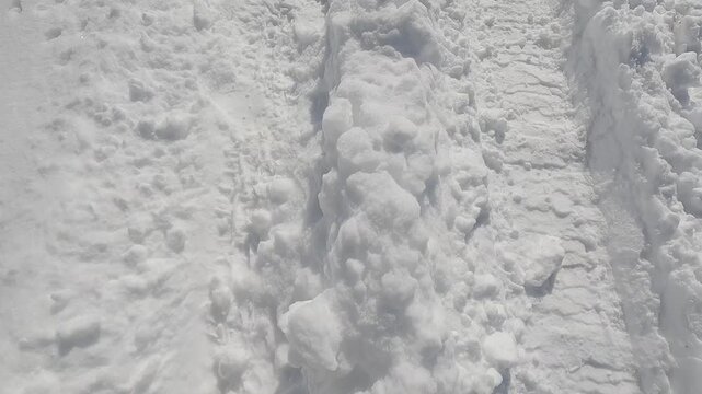 降り積もった雪の上を歩く