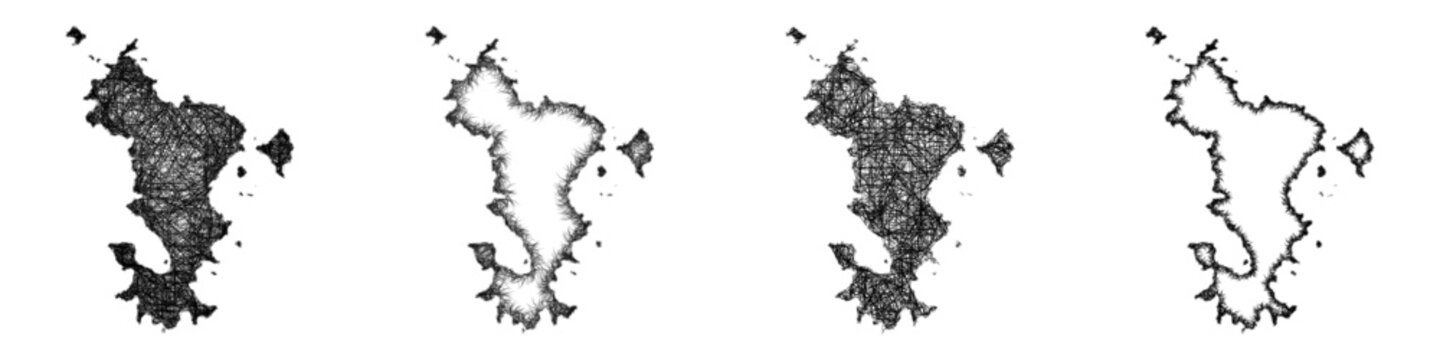 Sketch Mayotte map design set