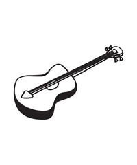 Obraz premium Guiter vector silhouette art icon & Illustrator