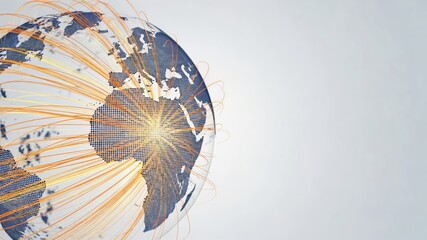 A Detailed View of a Globe Representing Global Connectivity and Innovation with Emphasis on African Development and Intercontinental Links