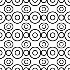 Fototapeta premium Seamless black and white geometric pattern of circles and ellipses