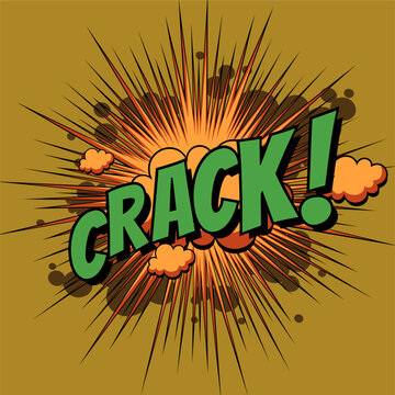 Colorful Pop Art Comic Explosion with Bold Crack Text