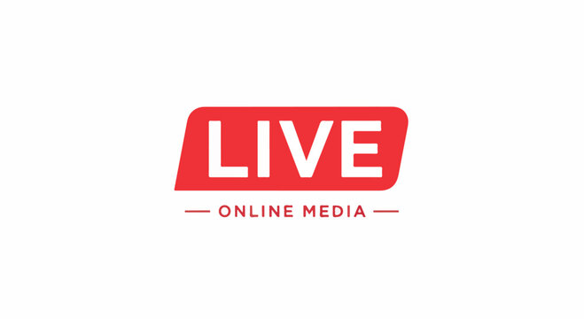 Modern vector graphic icon representing live online media streaming and real-time digital content delivery for broadcast platforms