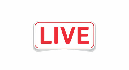 Engaging red 'LIVE' indicator, perfect for highlighting active online streams, broadcasts, or real-time content
