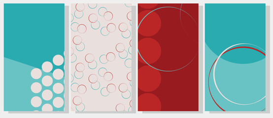 Abstract Geometric Circle Backgrounds Set