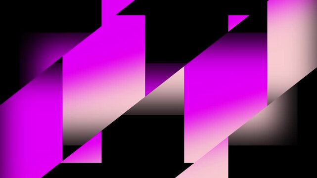 Abstract purple geometric squares and rectangles motion pattern on black background