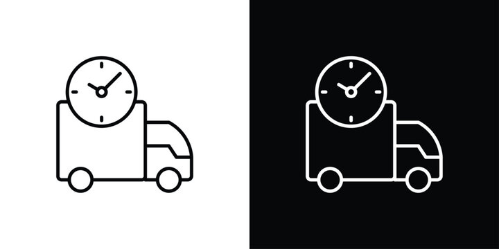 On Time Icon Sheet Black And White