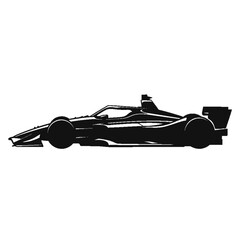 Obraz premium Silhouette of Speed: A sleek, powerful race car is captured in an elegant, monochrome silhouette, exuding the essence of speed and precision.