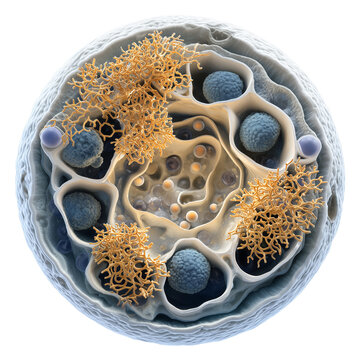 Golgi apparatus with layered cisternae and vesicular isolated on transparent background png