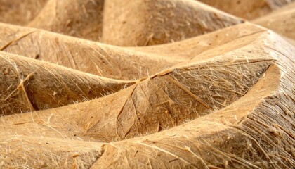 Close-up of natural coir fiber texture.