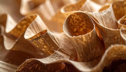 Close-up of Wavy Wood Shavings.