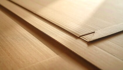 Close-up of thin wooden veneer sheets.