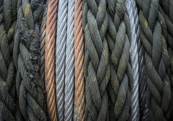 different kind of ropes on a drum