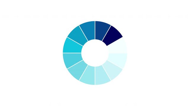 Blue graphic animation in the form of a circle is a sign of an update or download. 4K video with alpha channel