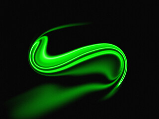 Vibrant green swirling energy on a dark background