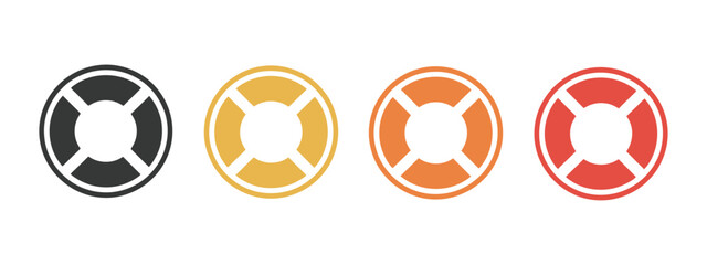 Rescue ring buoy icon vector, lifebuoy safety symbol for water rescue © Ayat 04