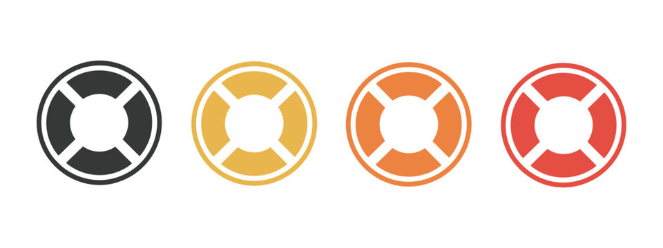 Rescue ring buoy icon vector, lifebuoy safety symbol for water rescue