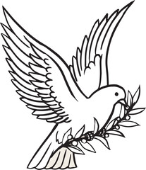 Obraz premium vector illustration of a dove