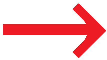 Solid red arrow pointing right, symbolizing direction, action, and forward movement.