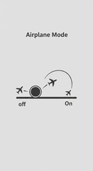 Obraz premium Detailed Illustration of Airplane Mode Activation Process with Airplanes and Signal Icon