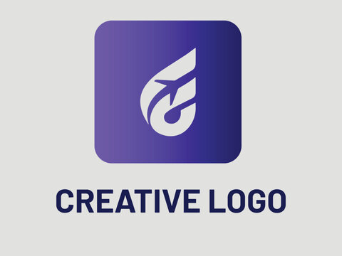 Abstract Airplane G Gradient Logo