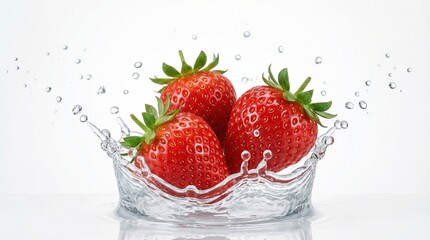 Fresh Fruit Splash Macro Ultra Clean White Food Photography