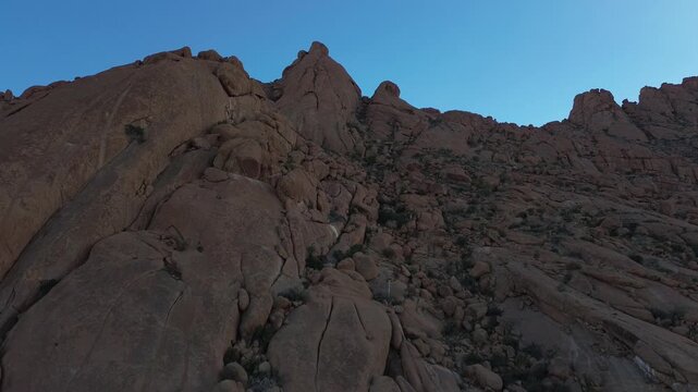 Landscape around Spitzkoppe, aka Spitzkop, with massive granite rock formations, Namib Desert in Namibia, Africa