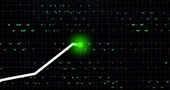 Business graph growth with world map animation background landscape video